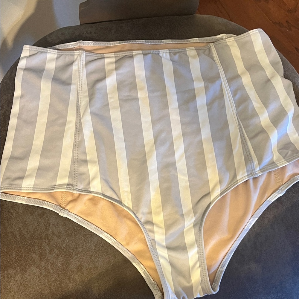 Kortni Jeane Striped High-Waisted Women Swim Bottom